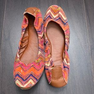 Lucky Brand Zig Zag Printed Fabric Ballet Flats